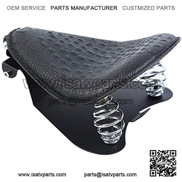 Crocodile Leather Motocycle Bobber Solo Seat with Spring Base Plate Bracket Kit Compatible With Harley Sportster XL 883 1200 - Image 2
