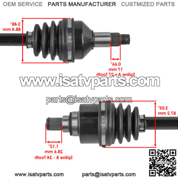 Front CV Axles For Arctic Cat Wildcat Sport 4x4 LTD XT SE 2015-2019 Left/Right - Image 3