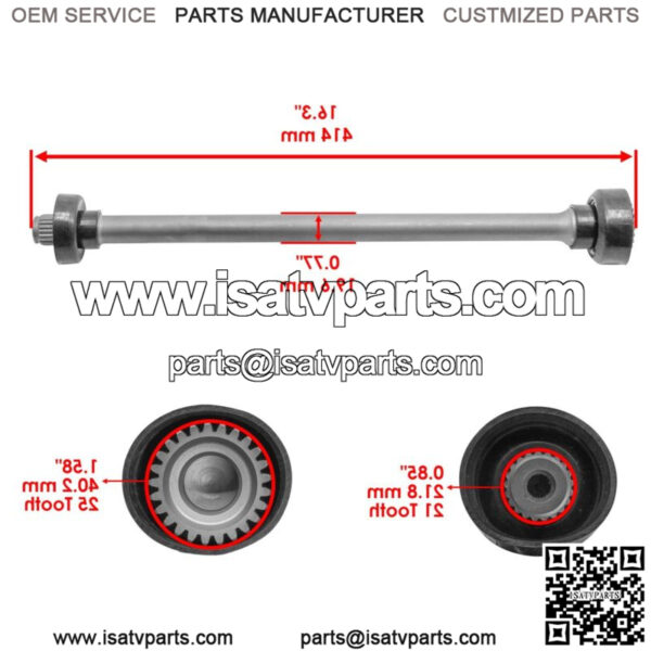 5UG-G6172-00-00 Rear Propeller Drive Shaft For Yamaha Length 16.3" - Image 2
