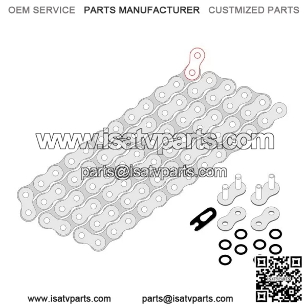Polaris Scrambler 500 4X4 1997-2012 Yellow O-Ring Drive Chain - Image 2