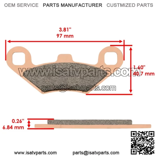Polaris Scrambler 500 4X4 1998-2004 Front/Rear Brake Pads - Image 2