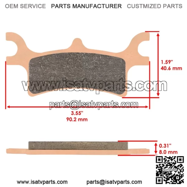 Polaris Scrambler 500 2007 Sintered Rear Brake Pads - Image 2