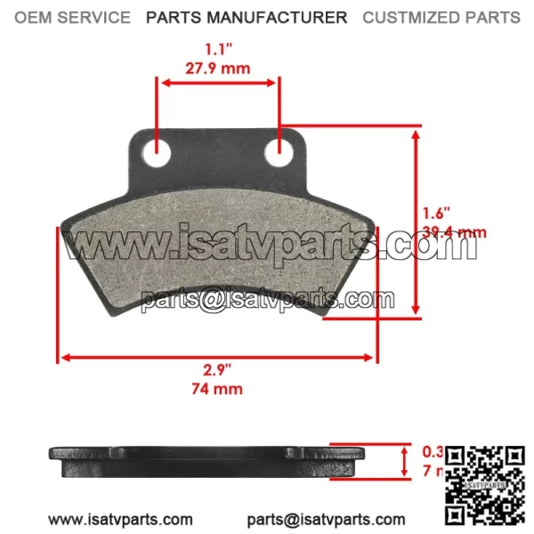 Polaris Scrambler 500 1997 Front/Rear Brake Caliper Piston & Pads - Image 4